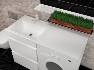 Раковина над стиральной машиной Stella Polar Мадлен 110см левая белый SP-00000837